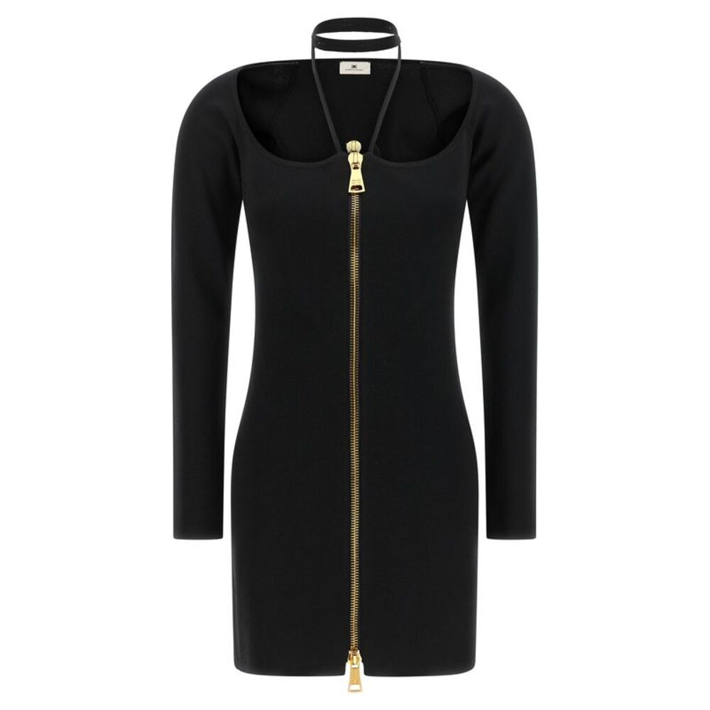 Elisabetta Franchi Black Viscose Short Women's Dress